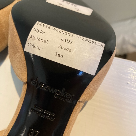 Elyse Walker Los Angeles. Style “Lady”. Sling Back Pumps Size 37 (6.5 US) Tan - Picture 11 of 12